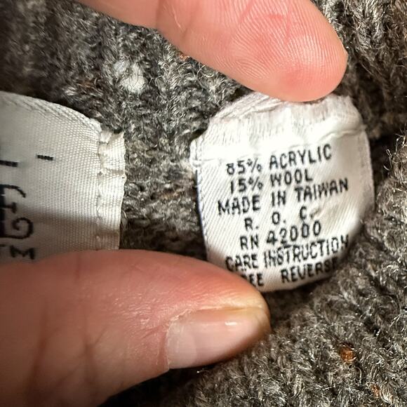 Drawbridge 85% Acrylic 15% Wool Tweed Speckled Crewneck Sweater Made in Taiwan - Picture 4 of 5